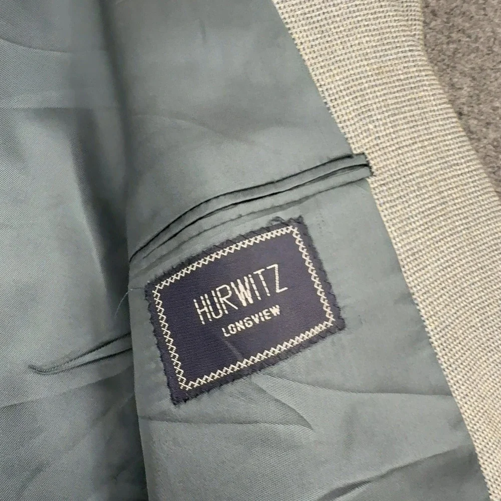 Burberry Sport Coat Mens 44 Long Grey Wool Silk Kensington Blazer Classic Luxury